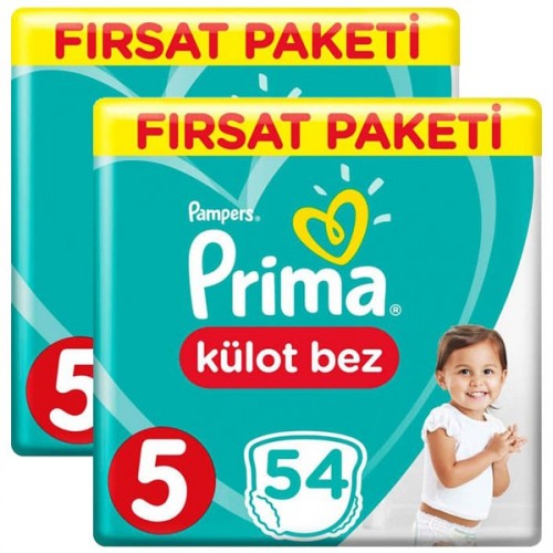Prima Külot Bebek Bezi 5 Beden Junior Fırsat Paketi 108 Adet
