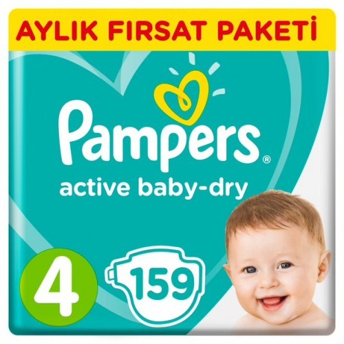 Prima Pampers Bebek Bezi Aktif Bebek Aylık Paket Maxi 4 No 159 lu