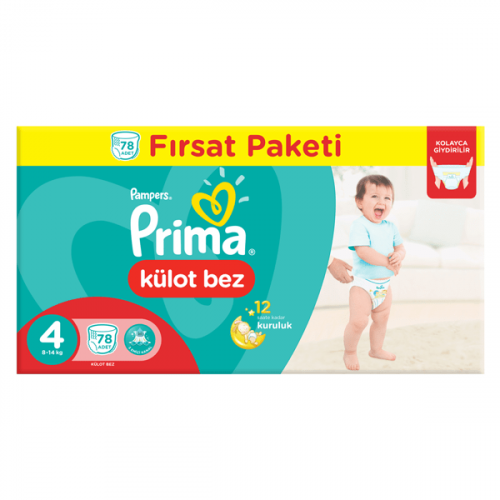 Prima Pants Bebek Bezi Fırsat Paketi Maxi 4 No 78 li