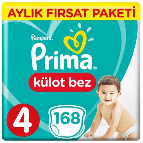 Prima Pants Külot Bebek Bezi Deneme Paketi 4 Beden 168 Adet
