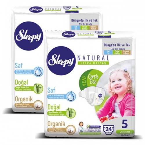 Sleepy Natural Bebek Bezi Junior 5 No 24 lü x 2 Adet