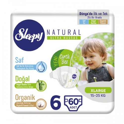 Sleepy Natural Bebek Bezi Xlarge 6 No 20 li x 3 Adet