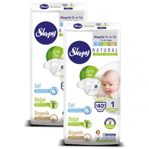 Sleepy Natural Bebek Bezi Yenidoğan 1 No 40 lı x 2 Adet