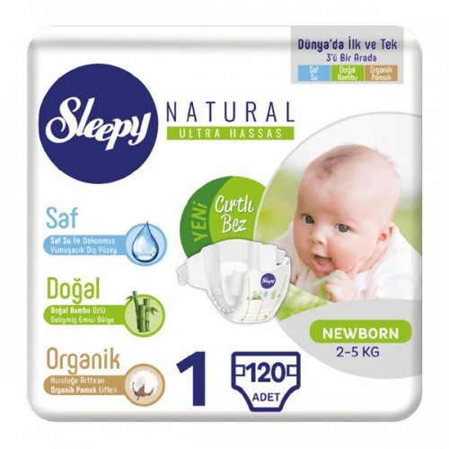 Sleepy Natural Bebek Bezi Yenidoğan 1 No 40 lı x 3 Adet