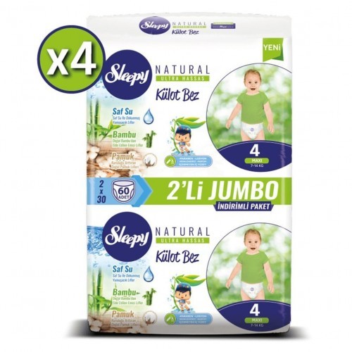 Sleepy Natural Külot Bez Maxi 4 No 60 lı x 4 Adet