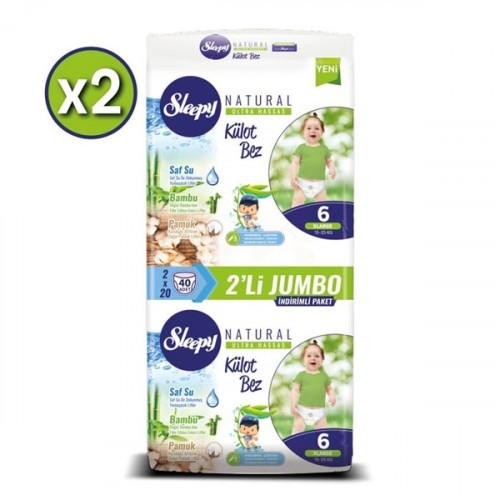 Sleepy Natural Külot Bez X Large 6 No 40 lı x 2 Adet