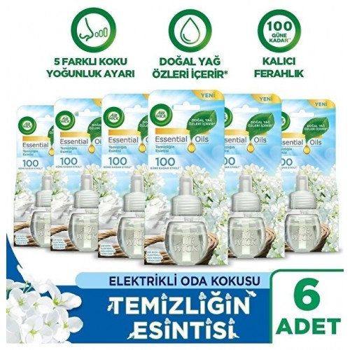 Air Wick Elektrikli Oda Kokusu Yedek Şişe Temizliğin Esintisi x 6 Adet Air Wick Elektrikli Oda Kokusu Yedek Şişe Temizliğin Esintisi x 6 Adet