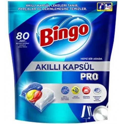Bingo Akıllı Kapsül Pro Bulaşık Makinesi Deterjanı Tableti 80 li Bingo Akıllı Kapsül Pro Bulaşık Makinesi Deterjanı Tableti 80 li