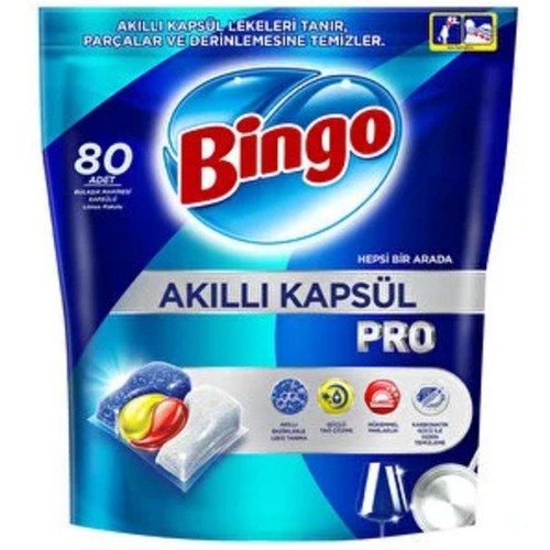 Bingo Akıllı Kapsül Pro Bulaşık Makinesi Deterjanı Tableti 80 li