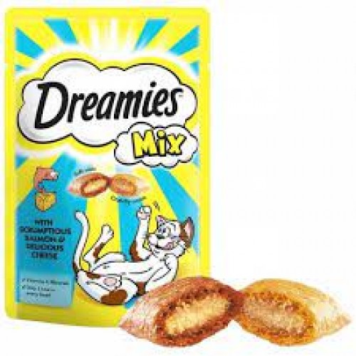 Dreamies Mix İç Dolgulu Somonlu ve Peynirli Kedi Ödül Bisküvisi 60 gr