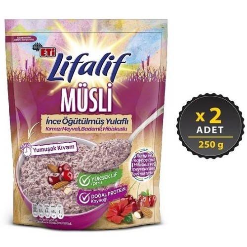 Eti Lifalif İnce Öğütülmüş Müsli Hibiskuslu 250 gr x 2 Adet