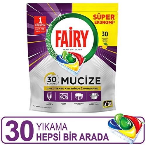 Fairy Mucize Bulaşık Makinesi Deterjanı Kapsülü 30 Yıkama Fairy Mucize Bulaşık Makinesi Deterjanı Kapsülü 30 Yıkama