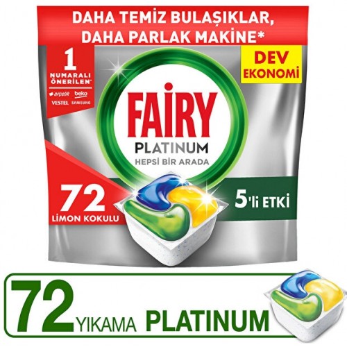 Fairy Platinum Bulaşık Makinesi Deterjanı Limon Kokulu 72 Kapsül Fairy Platinum Bulaşık Makinesi Deterjanı Limon Kokulu 72 Kapsül