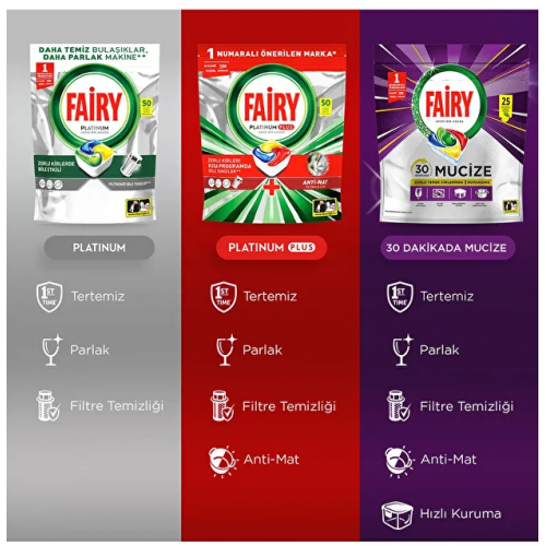 Fairy Platinum Bulaşık Makinesi Kapsülü Limon Kokulu 96 lı