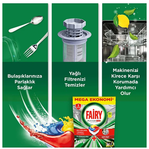Fairy Platinum Plus Bulaşık Makinesi Tableti 50 li Fairy Platinum Plus Bulaşık Makinesi Tableti 50 li