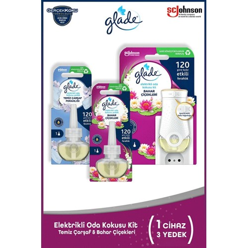 Glade Elektrikli Oda Kokusu Seti Kit + 3 Yedek