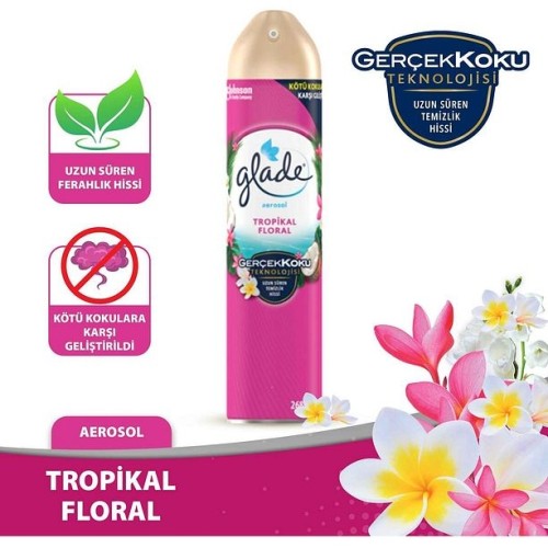 Glade Hava Tazeleyici Aerosol Oda Kokusu Tropikal Floral 300 ml