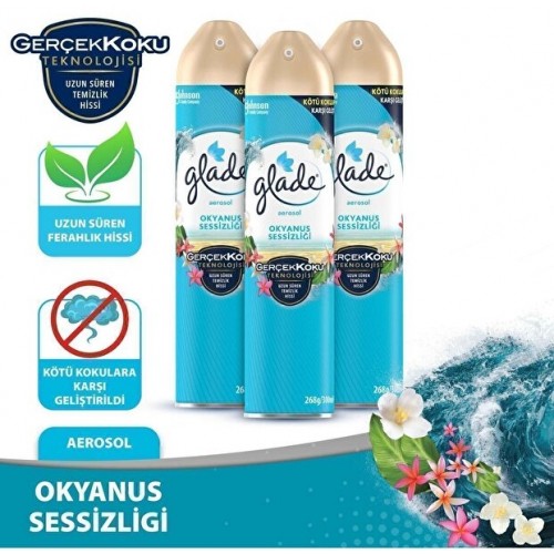 Glade Hava Temizleyici Aerosol Oda Kokusu Sprey Okyanus 300 mlx 3 Adet Glade Hava Temizleyici Aerosol Oda Kokusu Sprey Okyanus 300 mlx 3 Adet