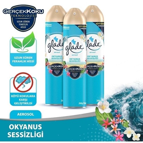 Glade Hava Temizleyici Aerosol Oda Kokusu Sprey Okyanus 300 mlx 3 Adet Glade Hava Temizleyici Aerosol Oda Kokusu Sprey Okyanus 300 mlx 3 Adet