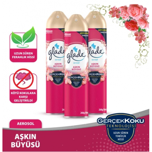Glade Hava Temizleyici Oda Kokusu Sprey Aşkın Büyüsü 300 ml x 3 Adet Glade Hava Temizleyici Oda Kokusu Sprey Aşkın Büyüsü 300 ml x 3 Adet
