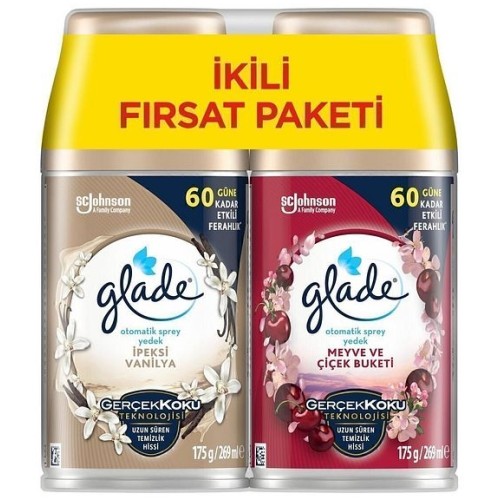 Glade Oda Kokusu Sprey Yedek Paket Vanilya 269 ml +Çiçek Buketi 269 ml