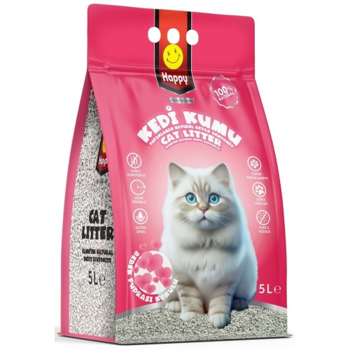 Happy Topaklanan Bentonit Bebek Pudralı Kedi Kumu 5 lt Happy Topaklanan Bentonit Bebek Pudralı Kedi Kumu 5 lt