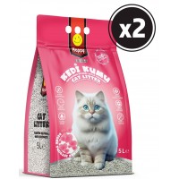 Happy Topaklanan Bentonit Bebek Pudralı Kedi Kumu 5 lt x 2 Adet