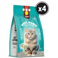 Happy Topaklanan Bentonit Marsilya Sabunlu Kedi Kumu 5 lt x 4 Adet