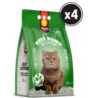 Happy Topaklanan Bentonit Natural Kedi Kumu 5 lt x 4 Adet