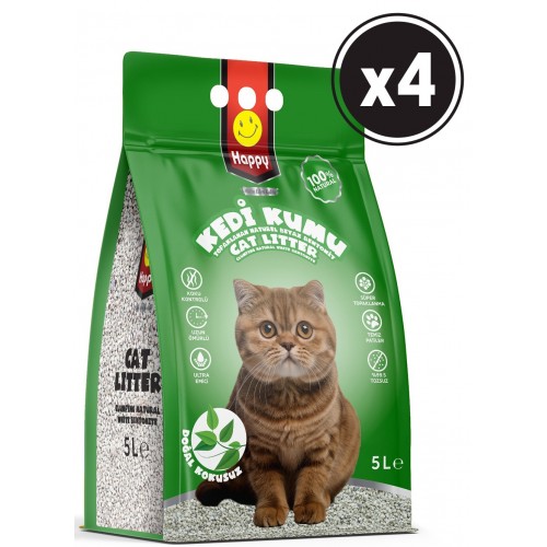 Happy Clean Kedi Kumu Natural 5 lt x 4 Adet