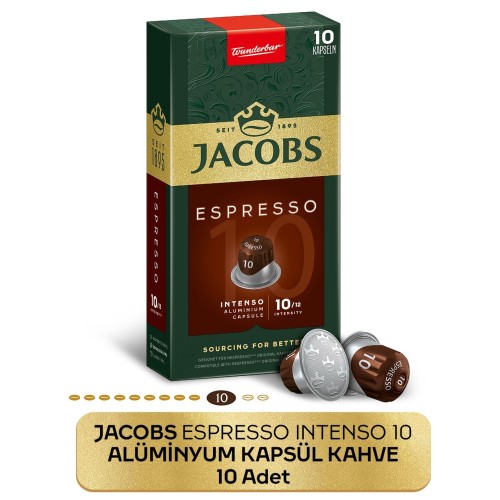 Jacobs Espresso 10 Intenso Nespresso Uyumlu Kapsül Kahve 10 lu