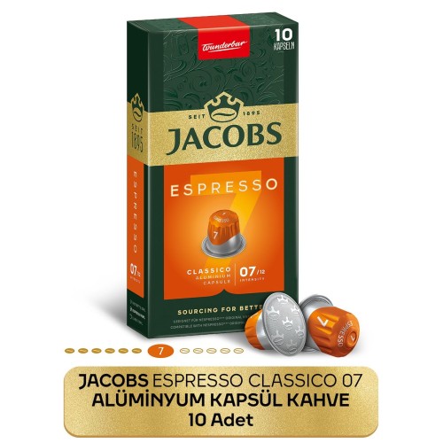 Jacobs Espresso 7 Classico Kapsül Kahve Nespresso Uyumlu 10 lu Kapsül