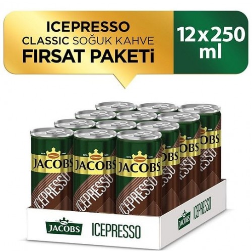 Jacobs Icepresso Classic Soğuk Kahve 250 ml x 12 Adet