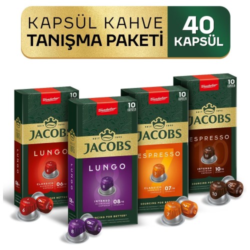 Jacobs Kapsül Kahve Tanışma Paketi Karma 40 lı Jacobs Kapsül Kahve Tanışma Paketi Karma 40 lı
