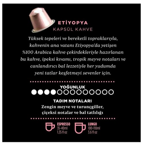 Kahve Dünyası Etiyopya Kapsül Kahve 10 lu x 4 Adet Kahve Dünyası Etiyopya Kapsül Kahve 10 lu x 4 Adet