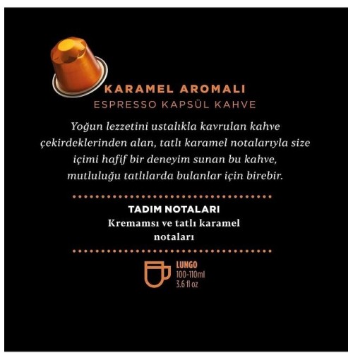 Kahve Dünyası Karamel Aromalı Kapsül Kahve 10 lu x 5 Adet