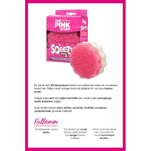 The Pink Stuff Mucizevi Dual Çift Taraflı Sünger ve Ovalayıcı The Pink Stuff Mucizevi Dual Çift Taraflı Sünger ve Ovalayıcı