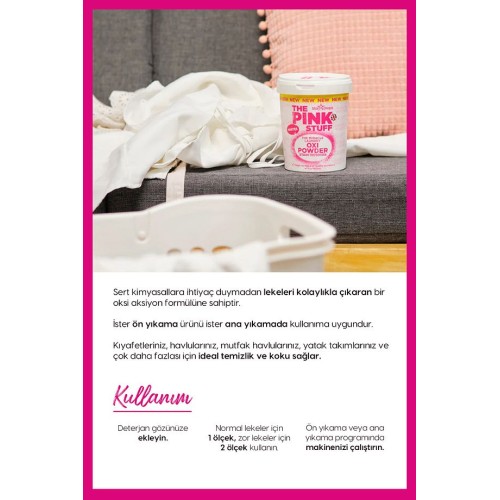 The Pink Stuff Mucizevi Oxi Toz Leke Çıkarıcı Beyazlar 1 kg