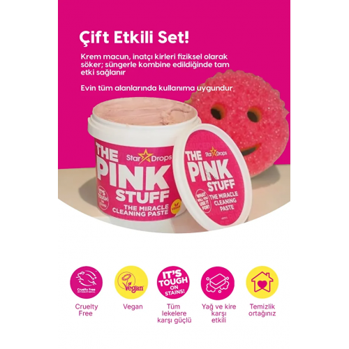 ThePinkStuff Mucizevi Temizlik Macunu 850 gr + Dual Çift Traflı Sünger