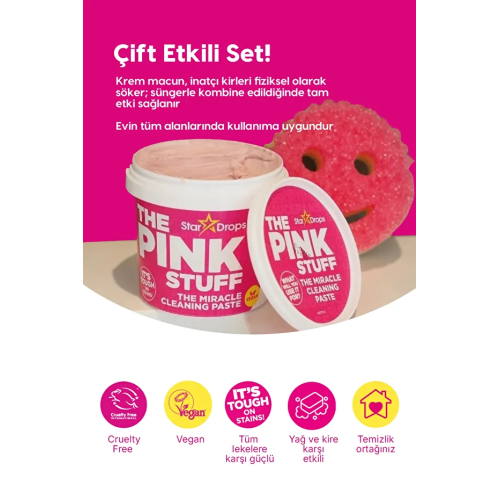 ThePinkStuff Mucizevi Temizlik Macunu 850 gr + Dual Çift Traflı Sünger ThePinkStuff Mucizevi Temizlik Macunu 850 gr + Dual Çift Traflı Sünger