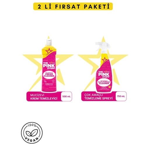 ThePinkStuff Temizlik Krem Temizleyici 500 ml +Çok Amaçlı Sprey 750 ml