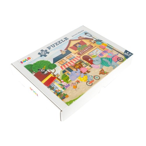 96 Parça Yer Puzzle - Sevimli Mahalle