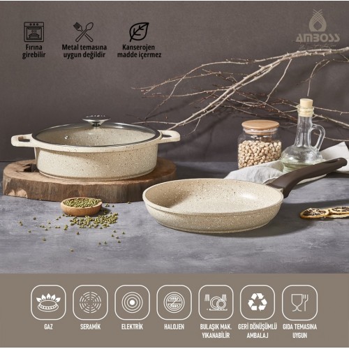 Amboss Montana 3 Parça Döküm Set (CAPPUCİNO)