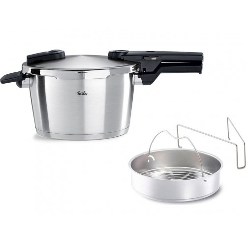 Fissler Vitaquick Premium 4,5 Litre Düdüklü Tencere + Buharda Pişirme Fissler Vitaquick Premium 4,5 Litre Düdüklü Tencere + Buharda Pişirme