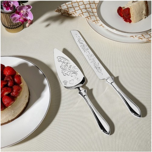 Nehir Defne Sade 2 Parça Paslanmaz Çelik Kek Servis Seti