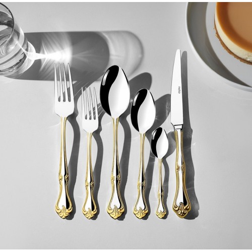 Nehir Lalezar Altın Sade 6 Kişilik 36 Parça Çatal Kaşık Bıçak Takımı