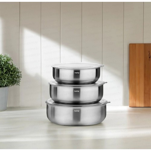 Nehir Silver Çelik 6 Parça Saklama Kabı