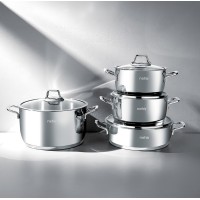Nehir Silver Klasik 8 Parça Paslanmaz Çelik Tencere Seti