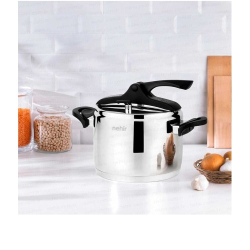 Nehir Silver Trend 8 Litre Klasik Düdüklü Tencere Siyah