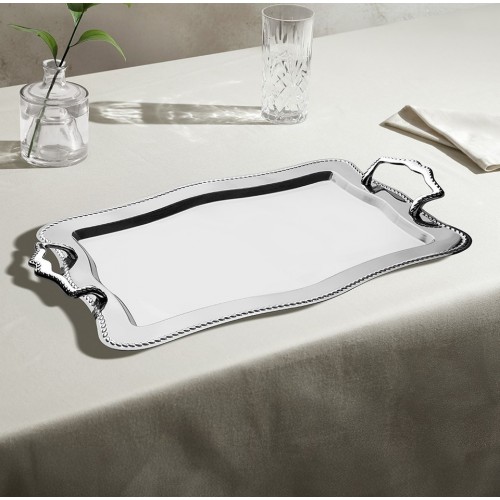 Nehir Zincir Sade Çelik Çay Tepsi